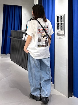 「LEPSIM（レプシィム）のステンレスロングアレンジネックレス　587102（ネックレス、シルバー系）」を使った、うなちゃんさん（レディース・152cm）の春コーディネート