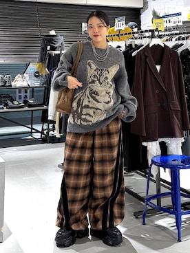 「PBLIM（ページボーイリム）のアイテム（スラックス）」を使った、うなちゃんさん（レディース・152cm）の秋コーディネート