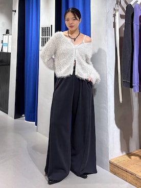 「PAGEBOY（ページボーイ）のサイドタックルーズウラケパンツ/イージーパンツ【4color・2size】（スウェットパンツ）」を使った、うなちゃんさん（レディース・152cm）の秋コーディネート