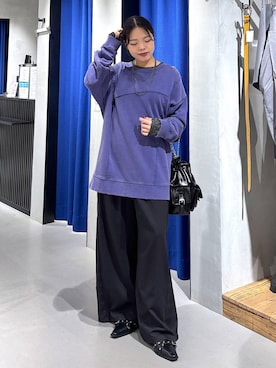 「PAGEBOY（ページボーイ）の【ステンレス素材】ロングボールチェーンネックレス（ネックレス）」を使った、うなちゃんさん（レディース・152cm）の秋コーディネート