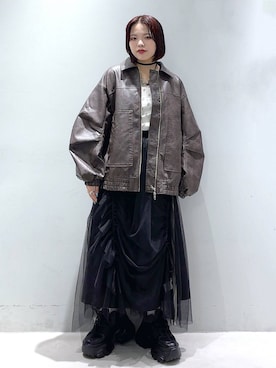 「アイテム（ブルゾン）」を使った、うなちゃんさん（レディース・152cm・20代）の夏コーディネート
