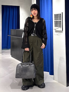 「PAGEBOY（ページボーイ）のプラットチャンキースニーカー【3サイズ展開・軽量】（スニーカー、ブラック系）」を使った、うなちゃんさん（レディース・152cm）の春コーディネート