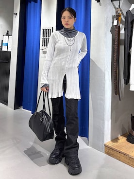 「PAGEBOY（ページボーイ）の【ステンレス素材】ロングボールチェーンネックレス（ネックレス）」を使った、うなちゃんさん（レディース・152cm）の秋コーディネート