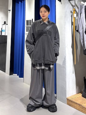 「PBLIM（ページボーイリム）のアイテム（スラックス）」を使った、うなちゃんさん（レディース・152cm）の秋コーディネート