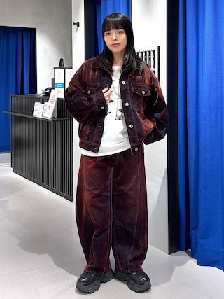 「PAGEBOY(ページボーイ)のフラワーフォトレイヤードロンT(Tシャツ/カットソー)」を使った、うなちゃんさん(レディース・152cm)の秋コーディネート