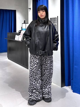 「PAGEBOY（ページボーイ）のワイドスウェットパンツ（Sweatpants、その他）」を使った、うなちゃんさん（レディース・152cm）の秋コーディネート
