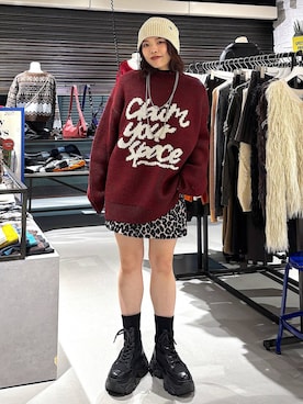 「PBLIM（ページボーイリム）のアイテム（帽子）」を使った、うなちゃんさん（レディース・152cm）の秋コーディネート