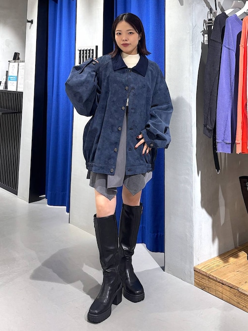 ひがしはらページ♪とても涼しい♪☆６パターン楽しめる手ぬぐいスカート☆紺系 セール】チェックMIXイレヘムスカート【セットアップ対応