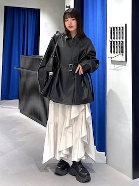 「PAGEBOY（ページボーイ）のレースアップソックスブーツ（ブーツ、ブラック系）」を使った、うなちゃんさん（レディース・152cm）の春コーディネート