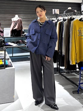 「LOWRYS FARM（ローリーズファーム）のパールタレンネックレス　249411（ネックレス）」を使った、うなちゃんさん（レディース・152cm）の秋コーディネート