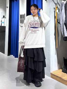 「アイテム（スウェット）」を使った、うなちゃんさん（レディース・152cm）の秋コーディネート