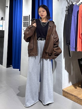「PAGEBOY（ページボーイ）の【選べる着丈/前後2WAY/マシンウォッシャブル】マルチWAYネックプルオーバー/ニット（ニット/セーター）」を使った、うなちゃんさん（レディース・152cm）の秋コーディネート