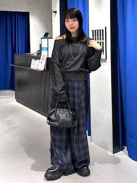 「PAGEBOY（ページボーイ）のレースアップトラックブーツ【ストレッチ/抗菌防臭/軽量/美脚】（Boots、ブラック系）」を使った、うなちゃんさん（レディース・152cm）の秋コーディネート