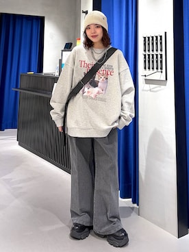 「アイテム（帽子）」を使った、うなちゃんさん（レディース・152cm）の冬コーディネート