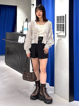 「PAGEBOY（ページボーイ）のアイテム（スラックス）」を使った、うなちゃんさん（レディース・152cm）の春コーディネート