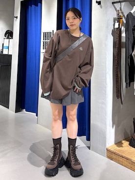 「PAGEBOY（ページボーイ）の【ステンレス素材】ロングボールチェーンネックレス（ネックレス）」を使った、うなちゃんさん（レディース・152cm）の秋コーディネート