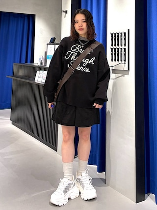 「PAGEBOY(ページボーイ)のプラットチャンキースニーカー(スニーカー)」を使った、うなちゃんさん(レディース・152cm)の冬コーディネート