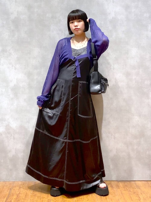 セール】レザーライクキャミワンピース（ワンピース）｜PAGEBOY