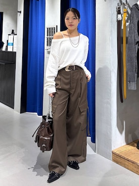 「PAGEBOY（ページボーイ）の【ステンレス素材】ロングボールチェーンネックレス（ネックレス）」を使った、うなちゃんさん（レディース・152cm）の秋コーディネート