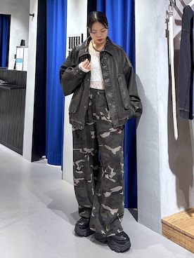「アイテム（ブルゾン）」を使った、うなちゃんさん（レディース・152cm）の秋コーディネート