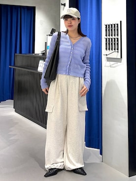 「PAGEBOY（ページボーイ）のカップツキFITキャミ（キャミソール、ホワイト系）」を使った、うなちゃんさん（レディース・152cm）の春コーディネート