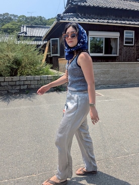 「アイテム（タンクトップ）」を使った、satsukiさん（レディース・159cm）の夏コーディネート