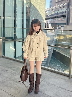 「Heather（ヘザー）のアイテム（ジャケット/アウター）」を使った、naさん（レディース・153cm）の春コーディネート