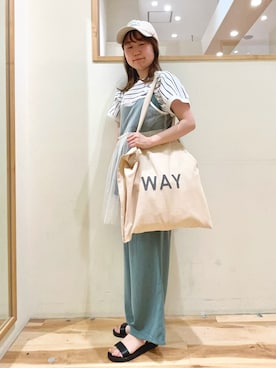 「Samansa Mos2 blue（サマンサモスモスブルー）のアイテム（帽子）」を使った、しば。さん（骨格ウェーブ・レディース・152cm）の春コーディネート