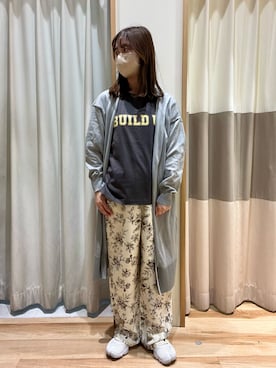 「ロングカーディガン」｜しば。さん（レディース・152cm）の春コーディネート