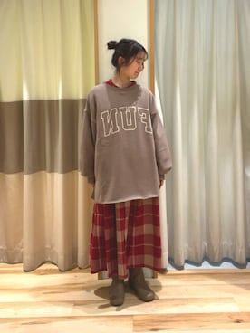 「Samansa Mos2（サマンサ モスモス）のアイテム（ブーツ）」を使った、しば。さん（レディース・152cm）の冬コーディネート