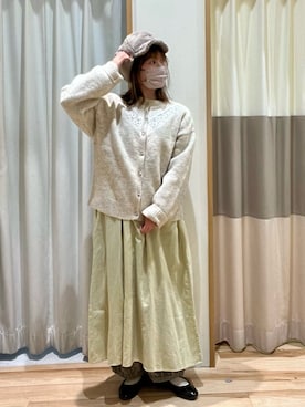 「サマンサ モスモス(Samansa Mos2)」｜「アイテム（キャップ）」を使った、しば。さん（レディース・152cm）の冬コーディネート