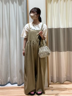 「Samansa Mos2（サマンサ モスモス）のアイテム（オールインワン・サロペット）」を使った、しば。さん（骨格ウェーブ・レディース・152cm）の春コーディネート