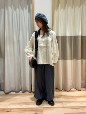 「ロールアップ」｜「アイテム（ブーツ）」を使った、しば。さん（レディース・152cm）の秋コーディネート