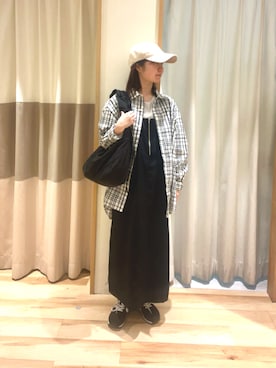 「Samansa Mos2 blue（サマンサモスモスブルー）のアイテム（帽子）」を使った、しば。さん（骨格ウェーブ・レディース・152cm）の春コーディネート