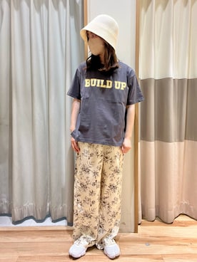 「Samansa Mos2 blue（サマンサモスモスブルー）のアイテム（帽子）」を使った、しば。さん（骨格ウェーブ・レディース・152cm）の春コーディネート