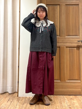 「アイテム（ドレスシューズ、ベージュ系）」を使った、しば。さん（レディース・152cm）の秋コーディネート