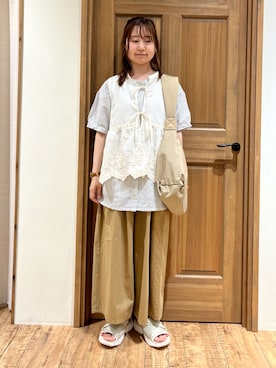「刺繍」｜「アイテム（その他）」を使った、しば。さん（レディース・152cm）の夏コーディネート