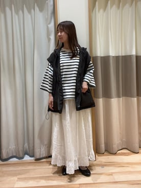 「レーススカート」｜「アイテム（ブルゾン）」を使った、しば。さん（レディース・152cm）の夏コーディネート