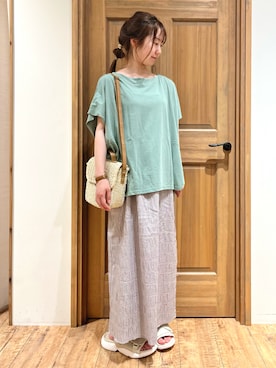 「さらっと晴れやかスナップ」｜「アイテム（その他）」を使った、しば。さん（レディース・152cm）の夏コーディネート