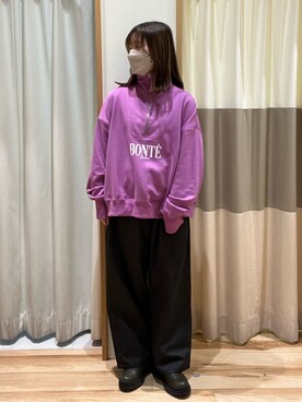 「Samansa Mos2 blue（サマンサモスモスブルー）のアイテム（スウェット）」を使った、しば。さん（骨格ウェーブ・レディース・152cm）の冬コーディネート