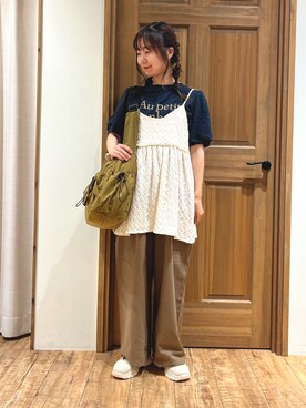 「アイテム（ドレスシューズ、ベージュ系）」を使った、しば。さん（レディース・152cm）の夏コーディネート