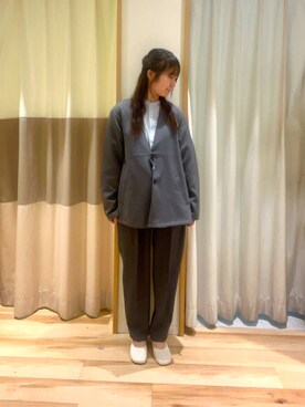 「Samansa Mos2 blue（サマンサモスモスブルー）のアイテム（ジャケット/アウター）」を使った、しば。さん（骨格ウェーブ・レディース・152cm）の冬コーディネート