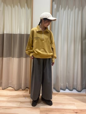 「シャギー」｜「アイテム（帽子）」を使った、しば。さん（レディース・152cm）の秋コーディネート