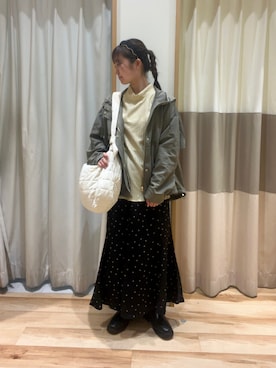 「Samansa Mos2 blue（サマンサモスモスブルー）のアイテム（ジャケット/アウター）」を使った、しば。さん（骨格ウェーブ・レディース・152cm）の秋コーディネート