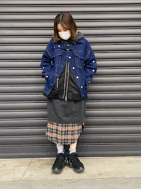 「ADDICT NOIR（アディクトノアー）のアイテム」を使った、rimiさん（レディース・150cm）の冬コーディネート