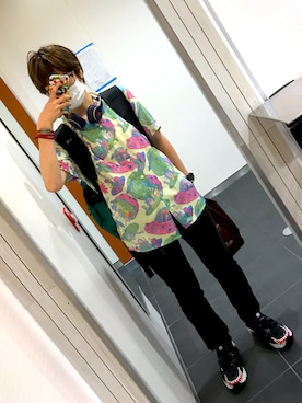 「McQ（マックキュー）のアイテム」を使った、めーこさん（レディース・159cm）の夏コーディネート