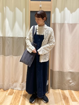「デニムワンピース」｜おなべ𓍯さん（レディース・156cm・20代）の秋コーディネート