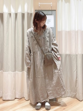「Slowlinen」｜おなべ𓍯さん（レディース・155cm）の秋コーディネート