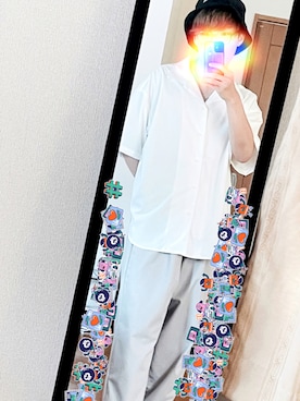 「PUBLUX（パブリュクス）のアイテム（スラックス）」を使った、しんじんさん（メンズ・170cm）の夏コーディネート