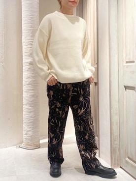 「花柄パンツ」｜RNA MEDIA ZOZOTOWN STAFFさん（レディース・157cm）の冬コーディネート